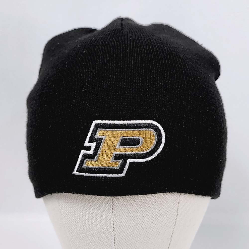 Purdue‎ Boilermakers Black Fitted Knit Beanie Hat Captivating Headgear NCAA